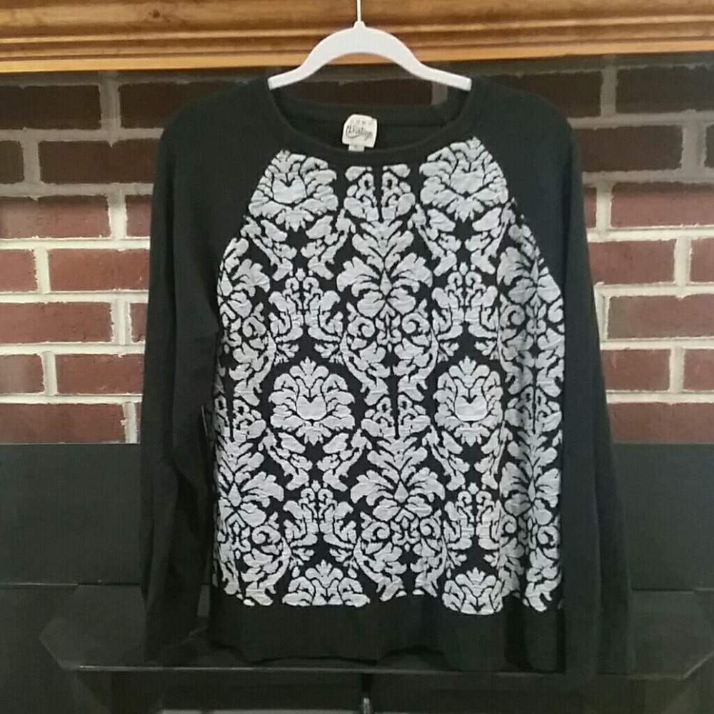 Black and Grey Damask Sweater